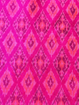 Hot Pink Pure Silk Ikat